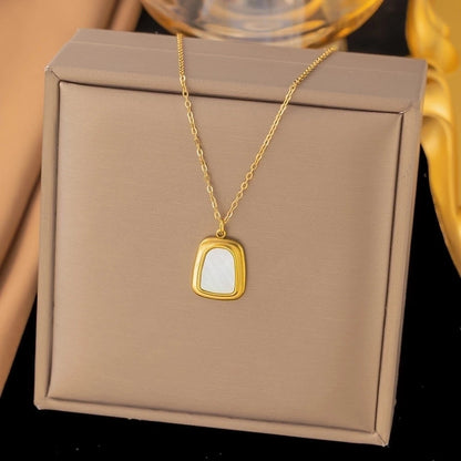 Elegant Lady Sweet Heart Shape Rose Titanium Steel Shell Plating Earrings Necklace