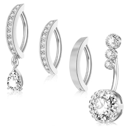 1 Piece 1 Set Belly Rings Minimalist Classic Style Geometric 304 Stainless Steel Copper Plating