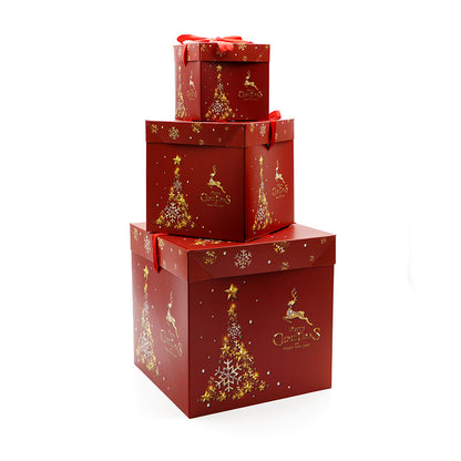 Christmas Party Decoration Large Medium Small Christmas Gift Box Christmas Tree Bottom Decoration Gift Box Gift Bag