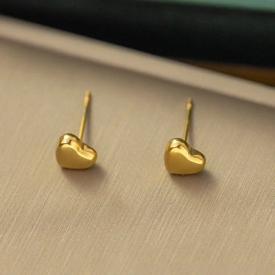 1 Pair Sweet Minimalist Heart Shape Bow Knot Shell Plating Titanium Steel Drop Earrings