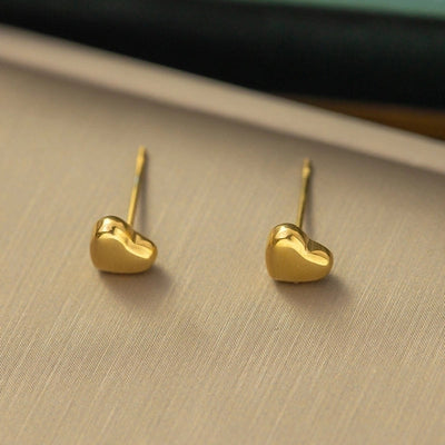 1 Pair Sweet Letter Heart Shape Flower Plating Titanium Steel Ear Studs