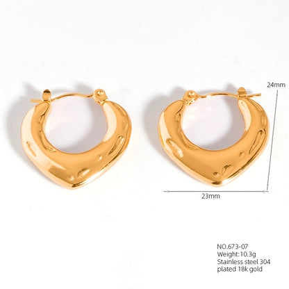 1 Pair Casual Modern Style Classic Style U Shape Geometric 304 Stainless Steel Titanium Steel 18K Gold Plated Earrings