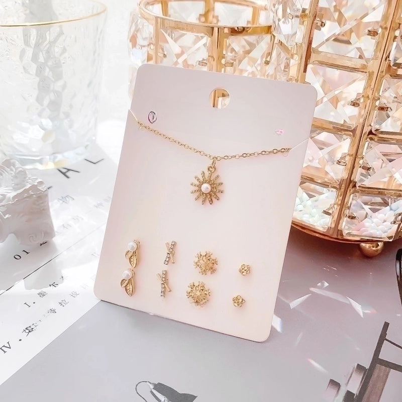 New Crystal Christmas Clavicle Chain Alloy Short Necklace Earring Set