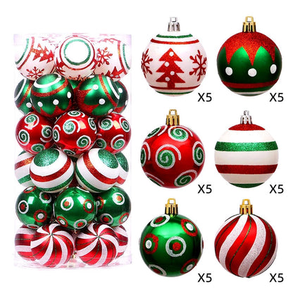 6cm30 Christmas Decorations Electroplated Plastic Painted Ball Christmas Ball Suit Ball Pendant