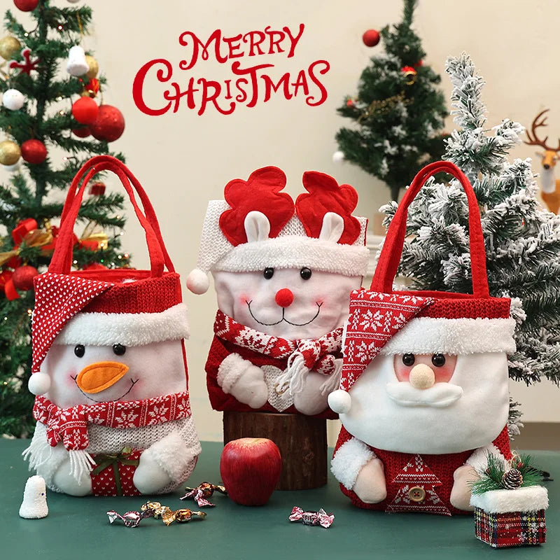 Christmas Gift Bag Candy Bag Christmas Decoration Burlap Santa Claus Apple Bag Gift Bag