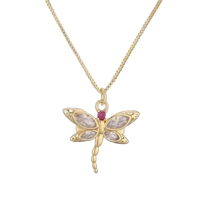 Ig Style Minimalist Dog Cat Copper Plating Inlay Zircon Gold Plated Pendant Necklace