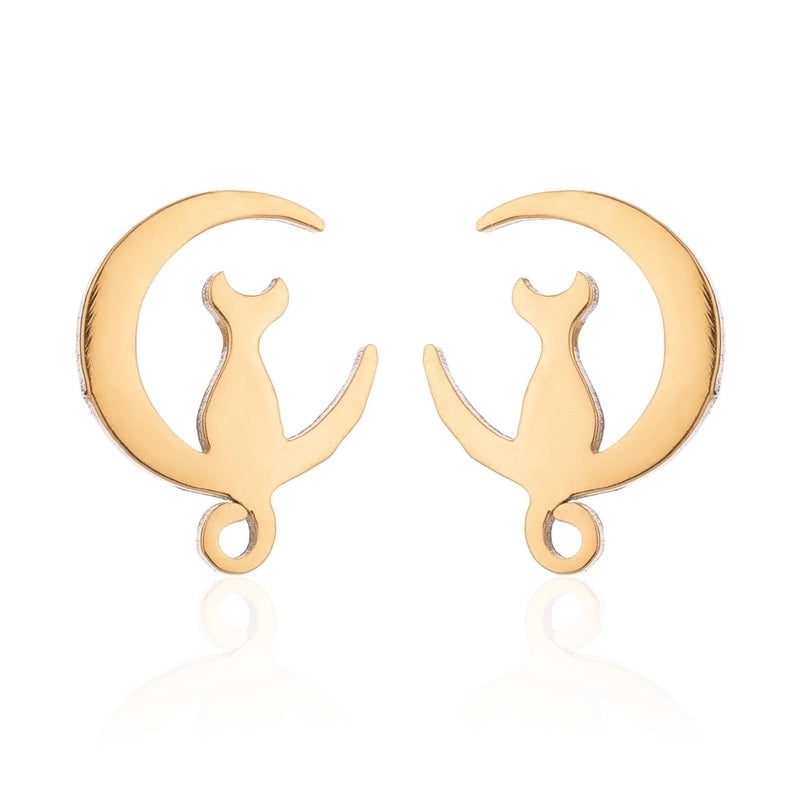 Minimalist Christmas Tree Heart Shape Elk Stainless Steel Plating Hollow Out Ear Studs 1 Pair