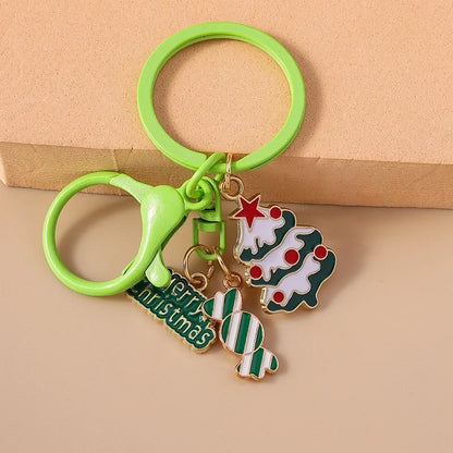 Cute Commute Christmas Tree Snowman Alloy Christmas Keychain