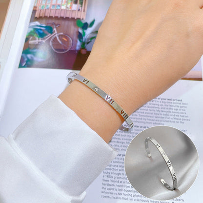 Korean East Asia Symbol Titanium Steel Electroplating Bangles