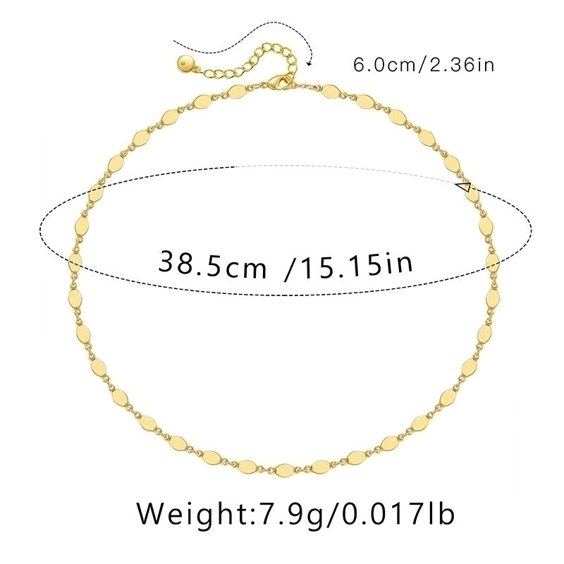 Ig Style Minimalist Solid Color Copper Plating Chain 18k Gold Plated Necklace