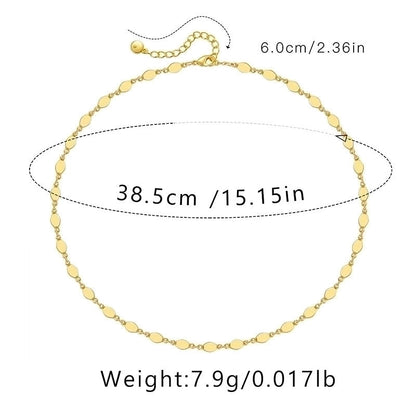 Ig Style Minimalist Solid Color Copper Plating Chain 18k Gold Plated Necklace