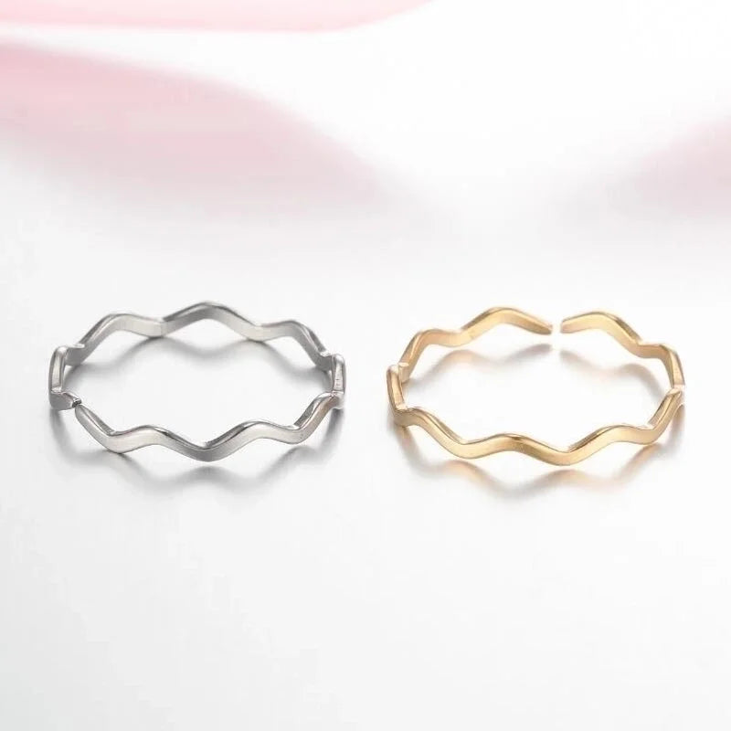 Fashion Geometric 201 Stainless Steel 18K Gold Plated Plating Open Ring