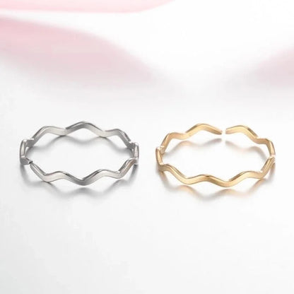 Fashion Geometric 201 Stainless Steel 18K Gold Plated Plating Open Ring