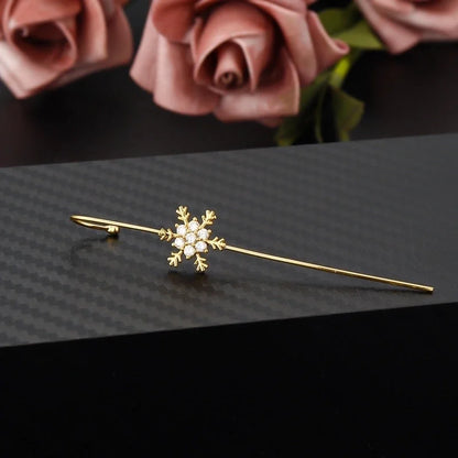 Cross-border Creative Piercing Jewelry Earrings Copper Inlaid Zircon Gold-plated Earrings Around Auricle Slash Ear Hanging