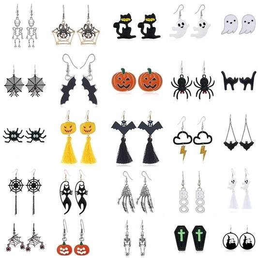 6 Pieces Gothic Cat Spider Alloy Women'S Drop Earrings 1 Pair