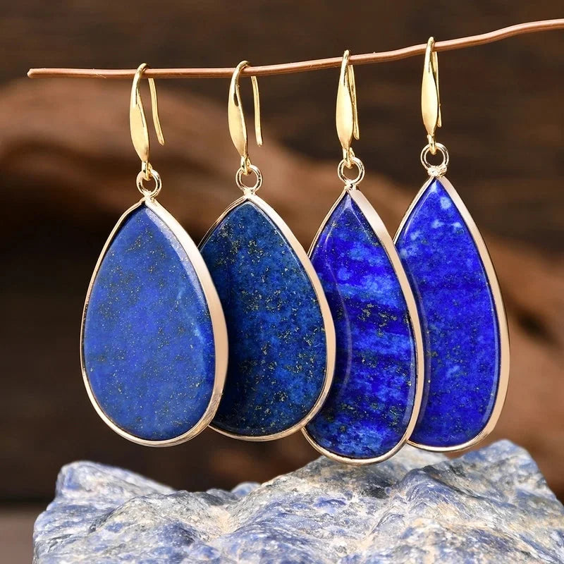 1 Piece Luxurious Handmade Geometric Handmade Three-dimensional Natural Stone Drop Earrings