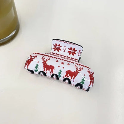 Christmas Cute Women's Christmas Hat Letter Snowflake Arylic Hair Claws