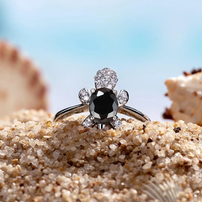 Minimalist Animal Copper Plating Inlay Artificial Gemstones Rings