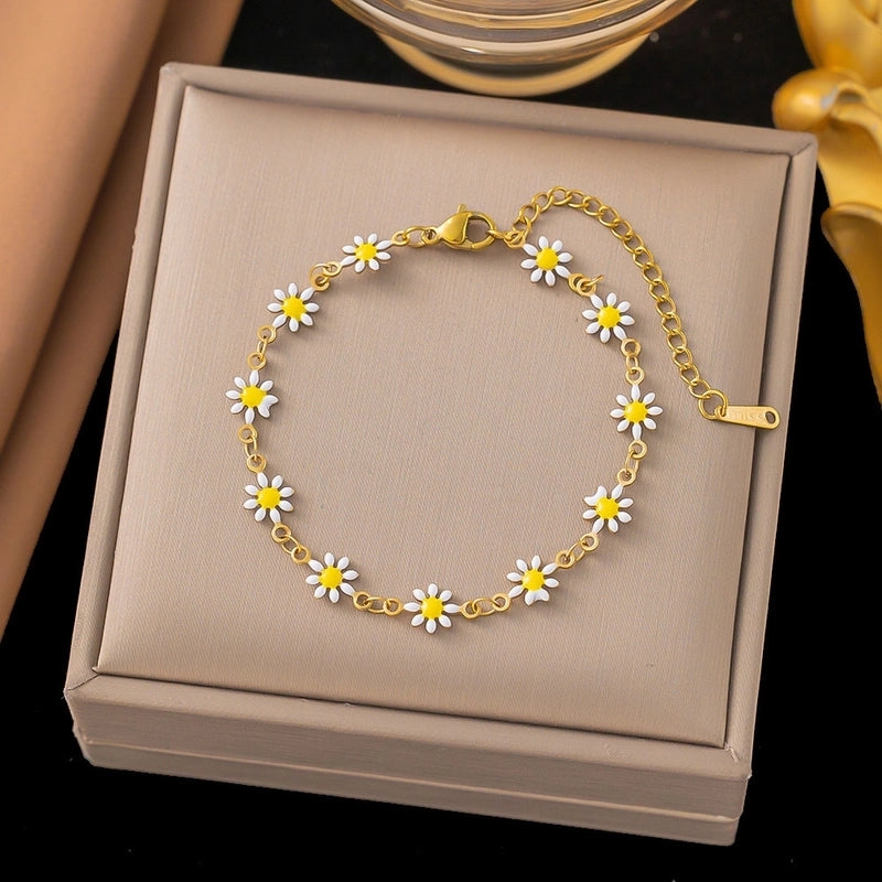 Titanium Steel Sweet Plating Printing Bracelets Necklace