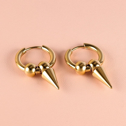 1 Pair Minimalist Classic Style Solid Color Polishing Plating 304 Stainless Steel 18K Gold Plated Drop Earrings