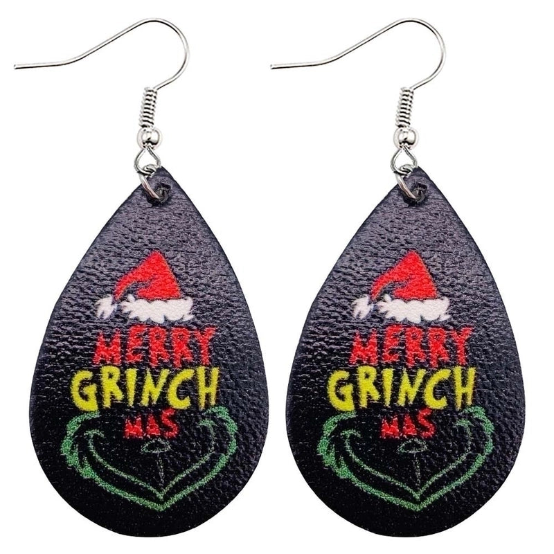 Novelty Water Droplets Pu Leather Women's Earrings 1 Pair