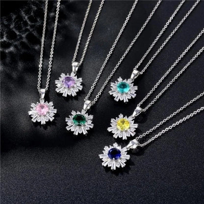 Copper Rhodium Plated Plating Inlay Flakes Snowflake Zircon Earrings Necklace