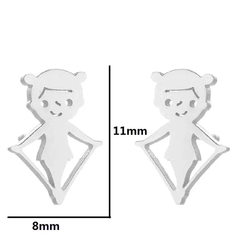 1 Pair Minimalist Solid Color Irregular Plating 304 Stainless Steel 18K Gold Plated Ear Studs