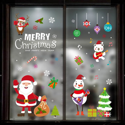 Christmas Casual Christmas Tree Santa Claus PVC Wall Sticker