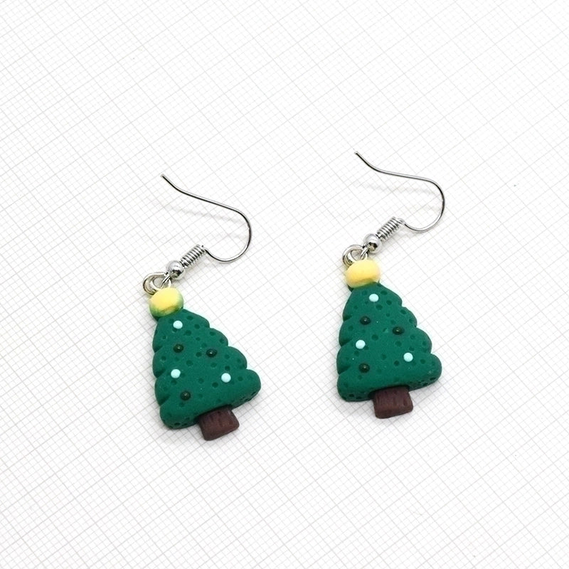 1 Pair Cute Minimalist Snowman Resin Drop Earrings