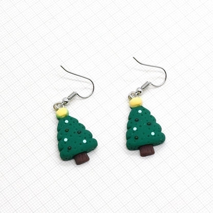 1 Pair Cute Minimalist Snowman Resin Drop Earrings