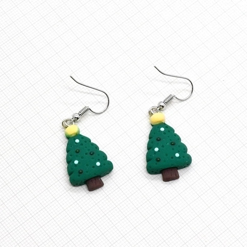 1 Pair Cute Minimalist Snowman Resin Drop Earrings