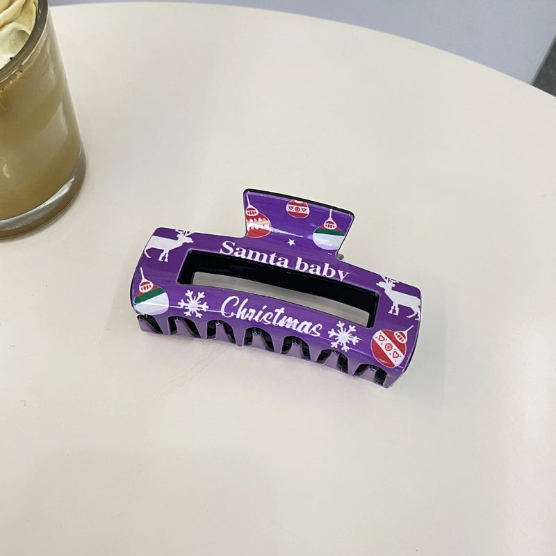 Christmas Cute Women's Christmas Hat Letter Snowflake Arylic Hair Claws