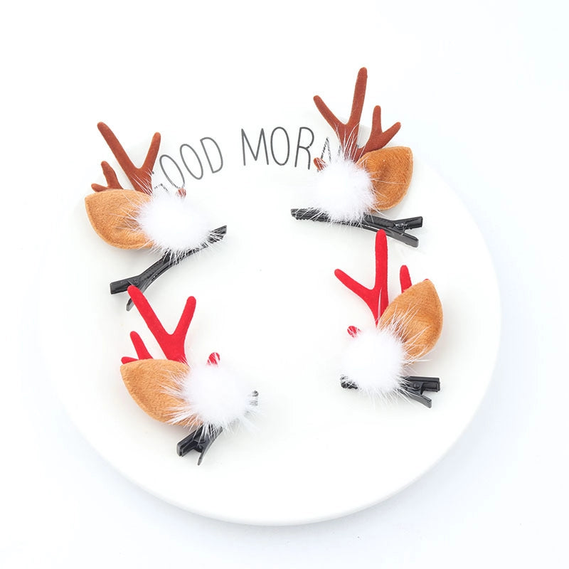 Christmas Cute Antlers Cloth Festival Hairpin