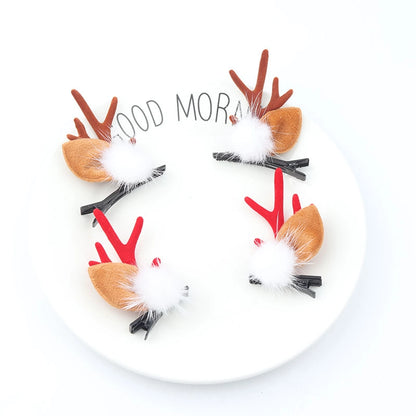 Christmas Cute Antlers Cloth Festival Hairpin