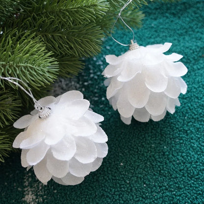Plastic Ball Christmas Ball Petal Glitter White Foam Ball Christmas Decorations Christmas Tree Decoration Pendant
