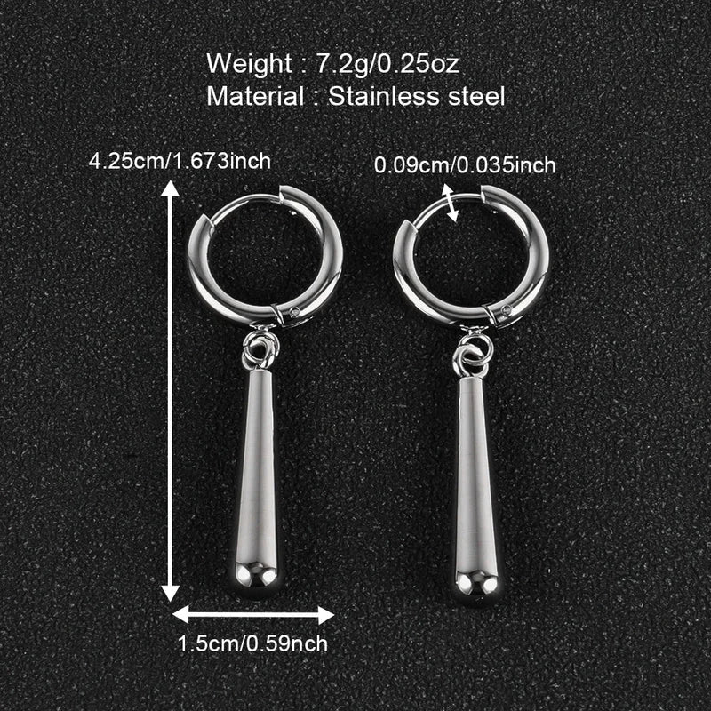 1 Pair Minimalist Classic Style Solid Color Polishing Plating 304 Stainless Steel 18K Gold Plated Drop Earrings