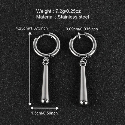 1 Pair Minimalist Classic Style Solid Color Polishing Plating 304 Stainless Steel 18K Gold Plated Drop Earrings