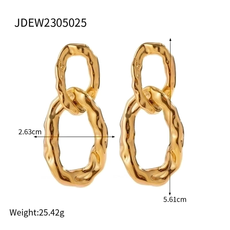 1 Pair Ig Style Retro Chain Plating Stainless Steel 18k Gold Plated Drop Earrings
