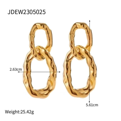 1 Pair Ig Style Retro Chain Plating Stainless Steel 18k Gold Plated Drop Earrings