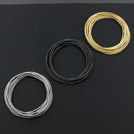 Minimalist Solid Color Stainless Steel Plating Bangle 1 Piece