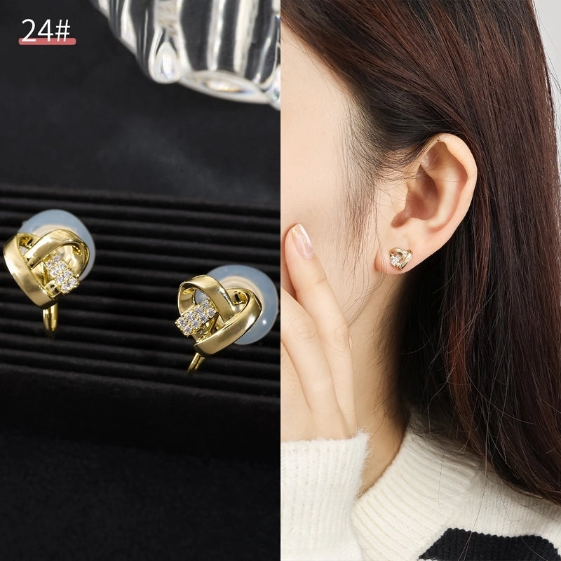 Mosquito Incense Plate Ear Clip Women's Ear Holes Exquisite Pearl Earrings Advanced Hong Kong Style Retro Niche Light Luxury Earrings