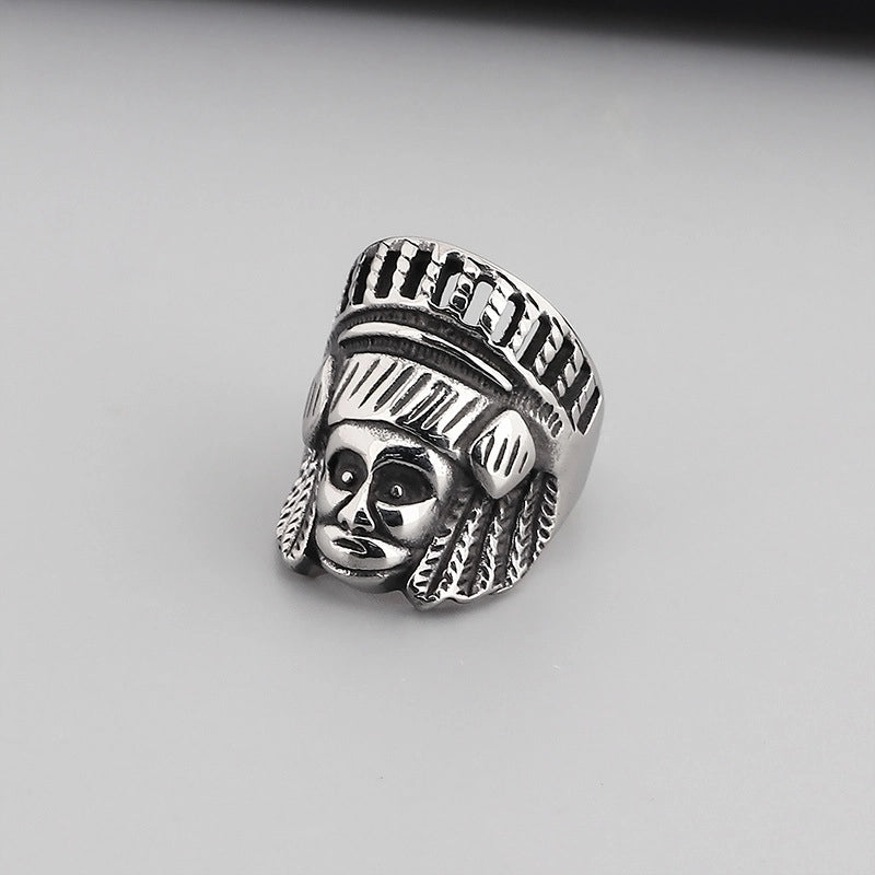 Punk Star Skull Titanium Steel Plating Halloween Men's Rings