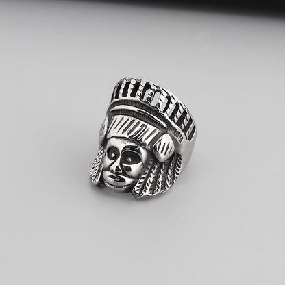 Punk Star Skull Titanium Steel Plating Halloween Men's Rings