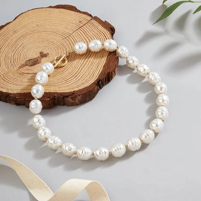 Minimalist Round Imitation Pearl Choker