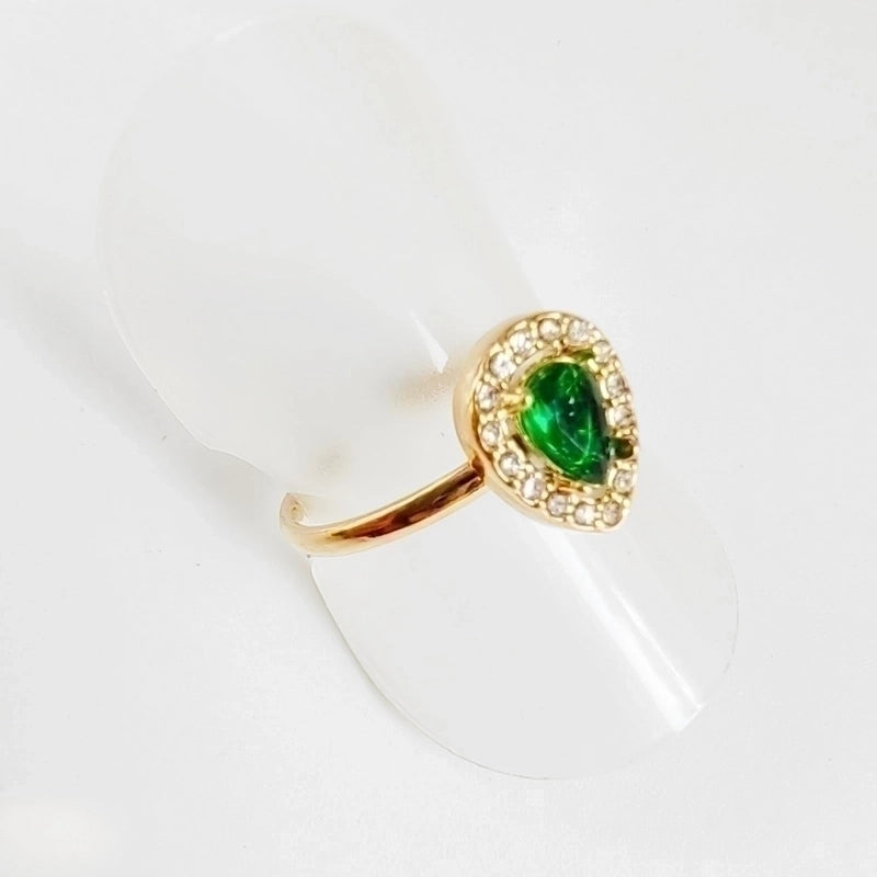 304 Stainless Steel Titanium Steel 18K Gold Plated Minimalist Round Oval Rhinestones Zircon Open Rings