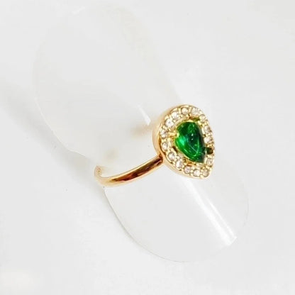 304 Stainless Steel Titanium Steel 18K Gold Plated Minimalist Round Oval Rhinestones Zircon Open Rings