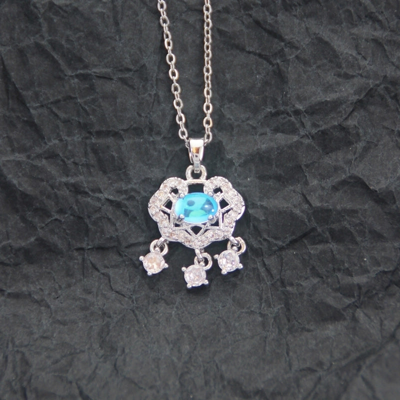 10 Pieces Casual Elegant Basic Moon Heart Shape Bow Knot Titanium Steel Copper Zircon Plating Inlay Pendant Necklace