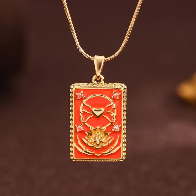 Vintage Style Minimalist Sun Moon Titanium Steel Copper Plating Pendant Necklace