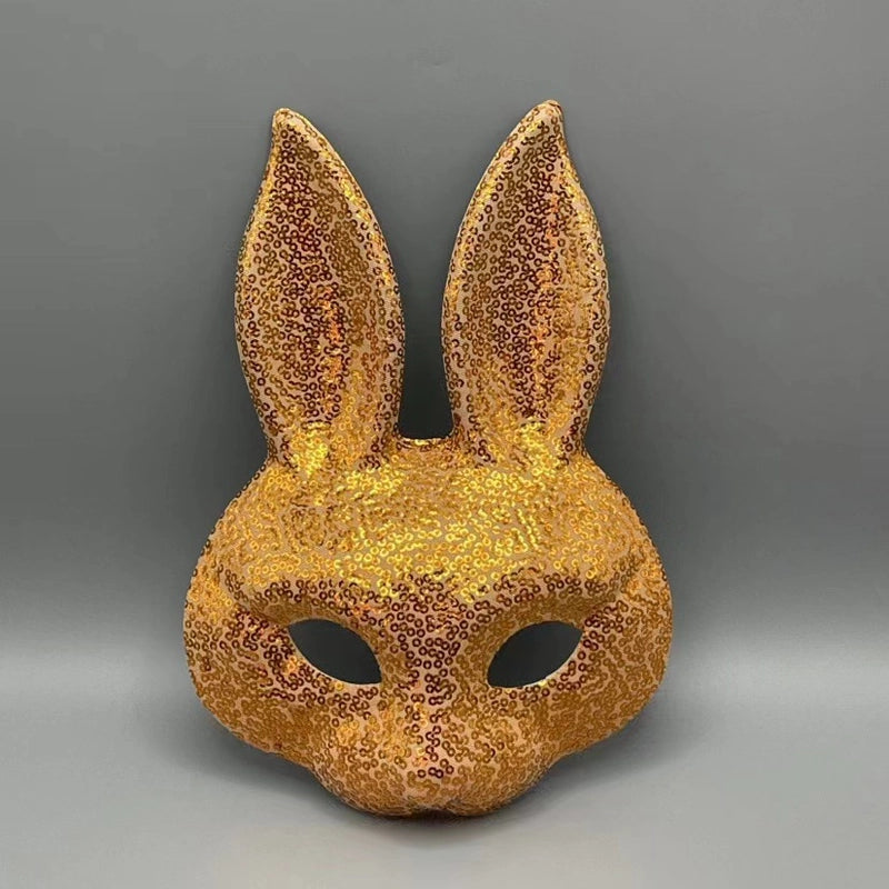 Halloween Easter Mardi Gras Party Makeup Dance Rabbit Mask Animal Cartoon Props Bunny Face Mask Costume Accessory