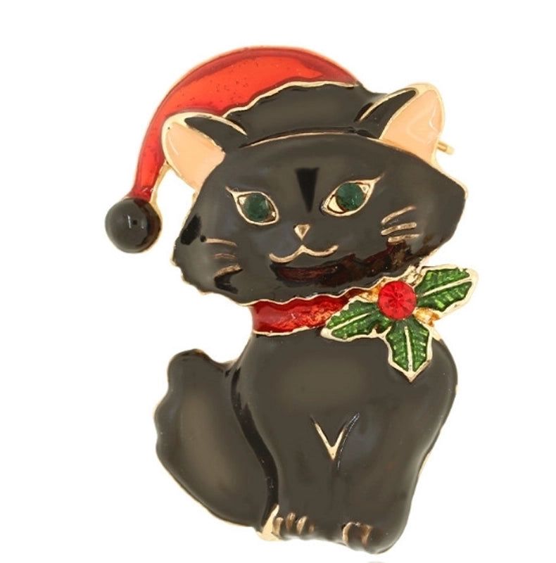 Fashion Pin Santa Claus Star Elk Alloy Plating Rhinestones Women'S Brooches